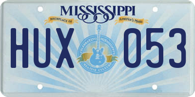 MS license plate HUX053