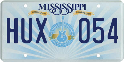 MS license plate HUX054