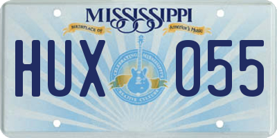 MS license plate HUX055