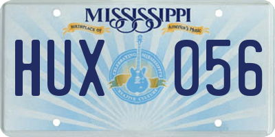MS license plate HUX056