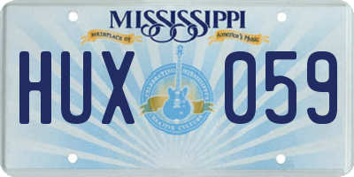 MS license plate HUX059
