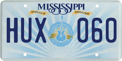 MS license plate HUX060