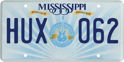 MS license plate HUX062
