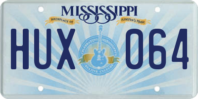 MS license plate HUX064