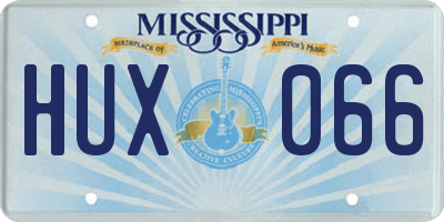 MS license plate HUX066