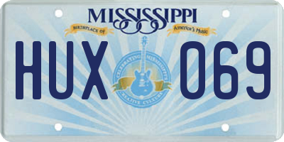 MS license plate HUX069