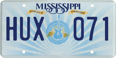 MS license plate HUX071