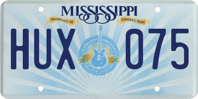 MS license plate HUX075