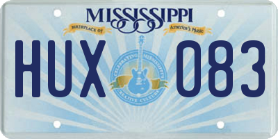 MS license plate HUX083