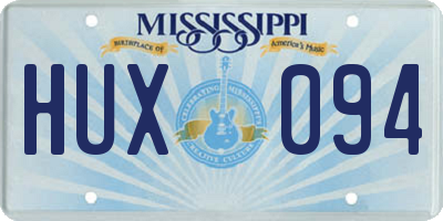 MS license plate HUX094