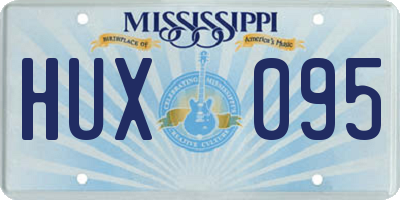 MS license plate HUX095