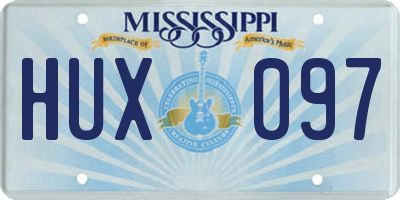 MS license plate HUX097