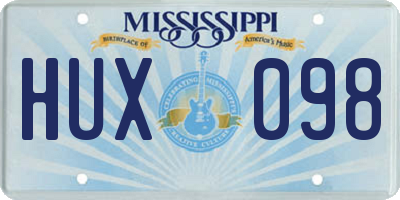 MS license plate HUX098