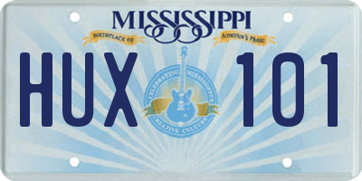 MS license plate HUX101