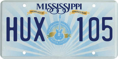 MS license plate HUX105