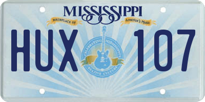 MS license plate HUX107