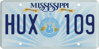 MS license plate HUX109