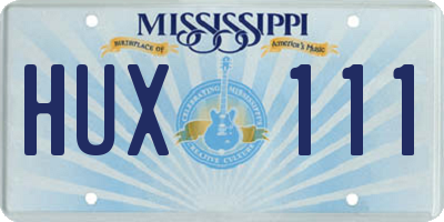 MS license plate HUX111