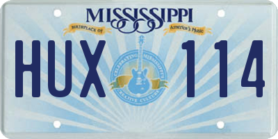 MS license plate HUX114