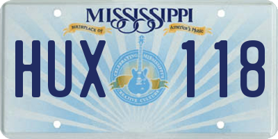 MS license plate HUX118
