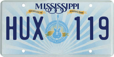 MS license plate HUX119