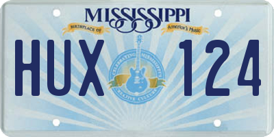 MS license plate HUX124