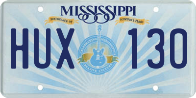 MS license plate HUX130