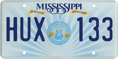 MS license plate HUX133