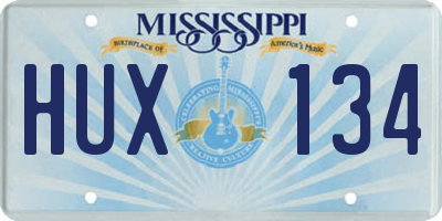 MS license plate HUX134