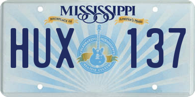 MS license plate HUX137