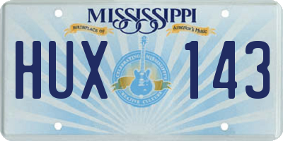 MS license plate HUX143