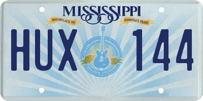 MS license plate HUX144