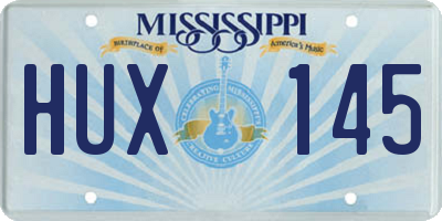 MS license plate HUX145