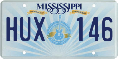 MS license plate HUX146