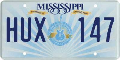 MS license plate HUX147
