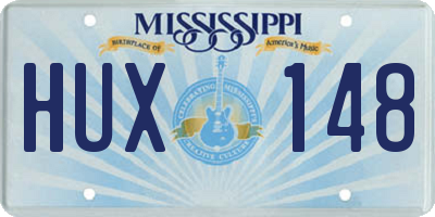 MS license plate HUX148
