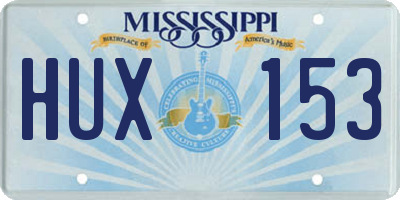 MS license plate HUX153