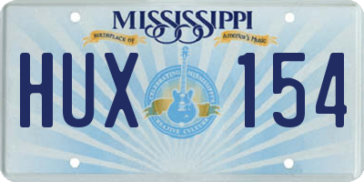 MS license plate HUX154