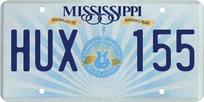MS license plate HUX155