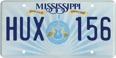 MS license plate HUX156