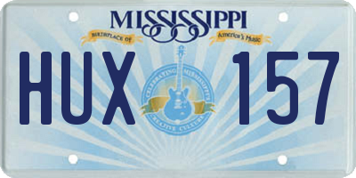 MS license plate HUX157