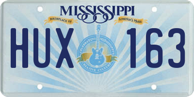 MS license plate HUX163