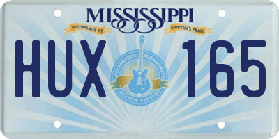 MS license plate HUX165