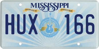 MS license plate HUX166