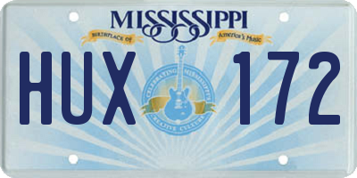 MS license plate HUX172