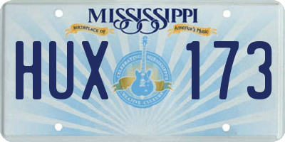 MS license plate HUX173