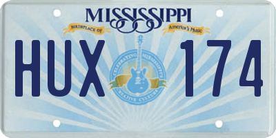 MS license plate HUX174