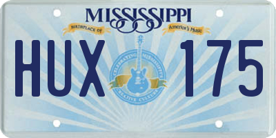 MS license plate HUX175