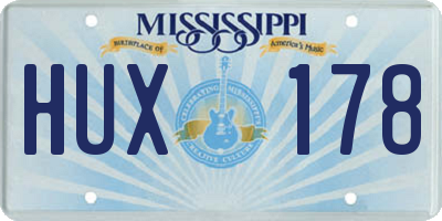 MS license plate HUX178