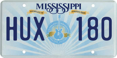 MS license plate HUX180
